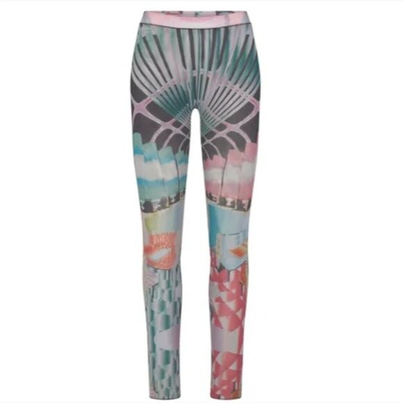 Skims Summer Mesh High Waist Leggings Size 2X Multicolor Art Deco Train - Picture 1 of 11